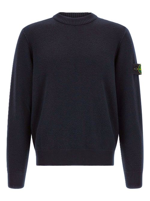 Maglione in Pura Lana Vergine a Girocollo Navy Stone Island | L2S15 5100011 S01C4V0020 NAVY BLUE
